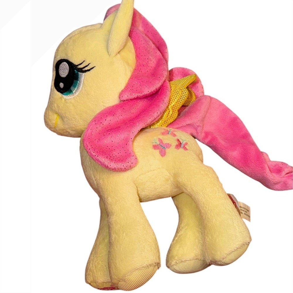 My Little Pony Fluttershy Plush 10" Yellow Pink Pegasus Hasbro 2013 Butterflies